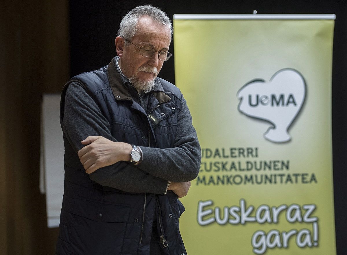 Mikel Zalbide, atzo. Arnasguneen erronkei buruz jardun zuen. JON URBE / ARP.