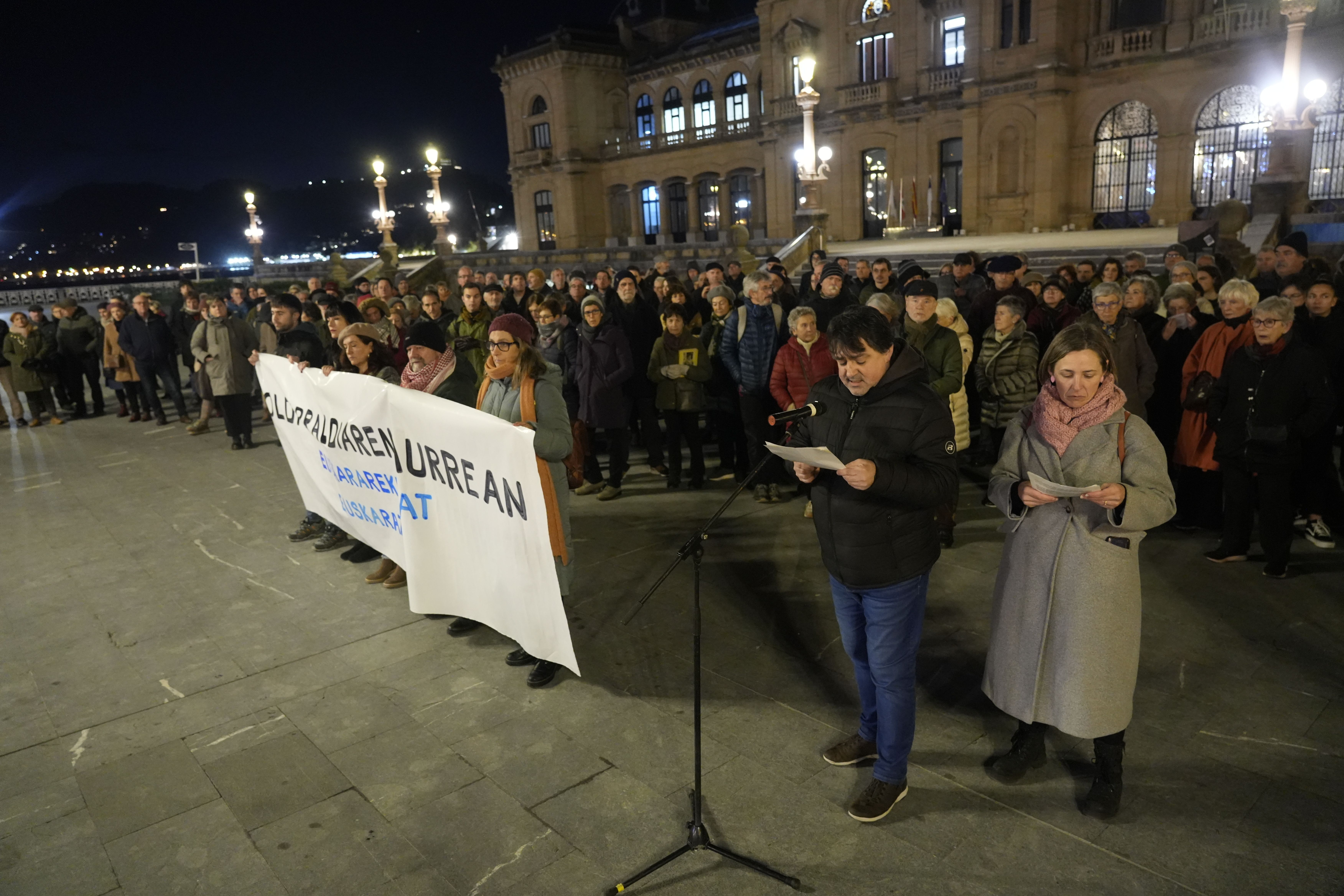 Oldarraldi judizialaren aurkako protesta bat, Donostian, joan den hilean. ANDONI CANELLADA / FOKU