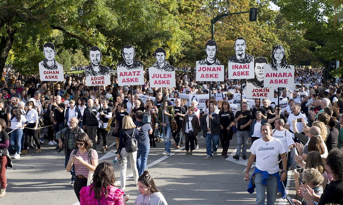 Altsasuko gazteen alde egindako mobilizazio bat, 2019ko urrian. IÑIGO URIZ / FOKU.