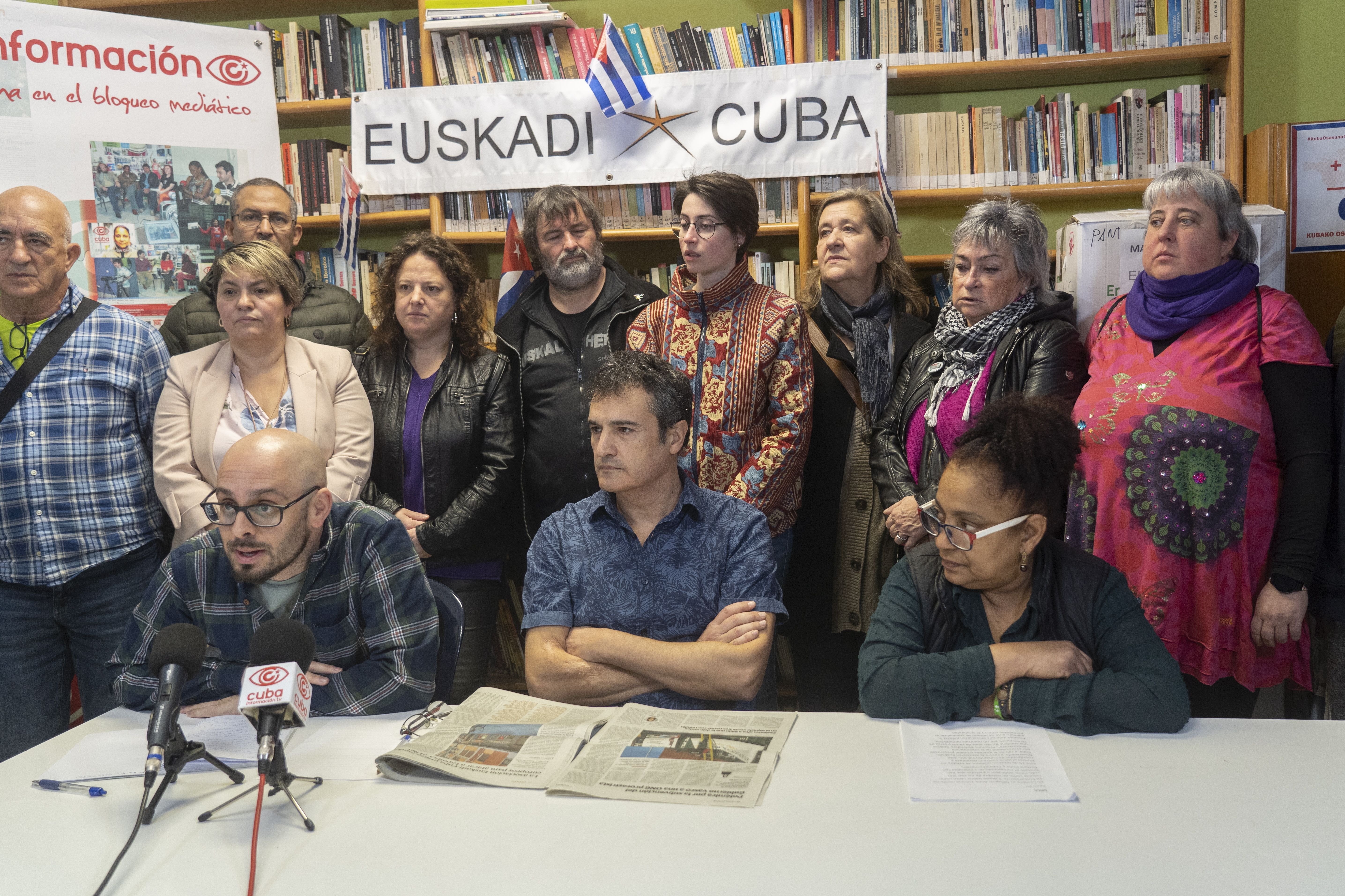 Euskadi-Cuba elkarteak otsailean egindako agerraldia. MONIKA DEL VALLE / FOKU