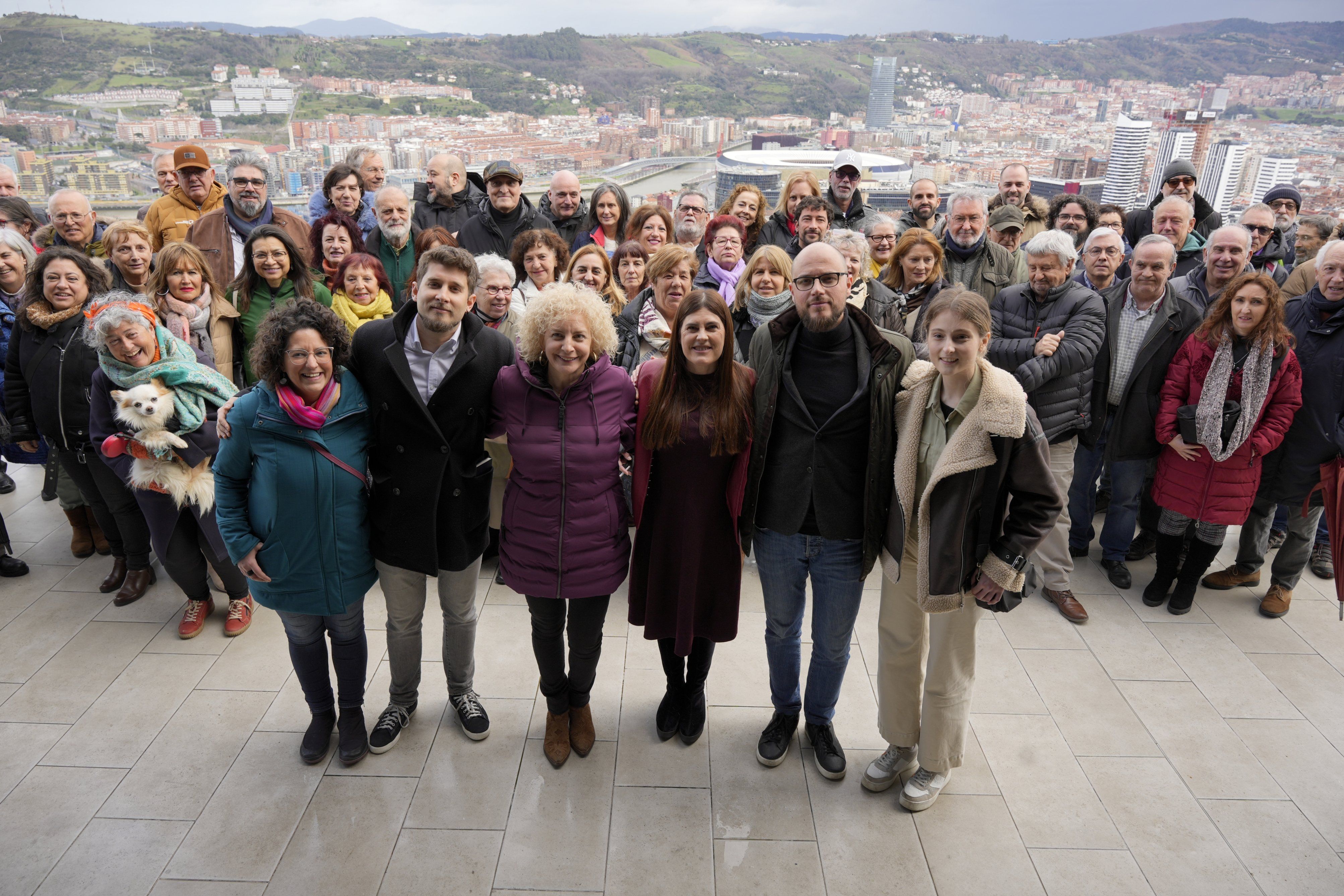 Elkarrekin Podemoseko hautagaiak, gaur, Bilbon. ELKARREKIN PODEMOS