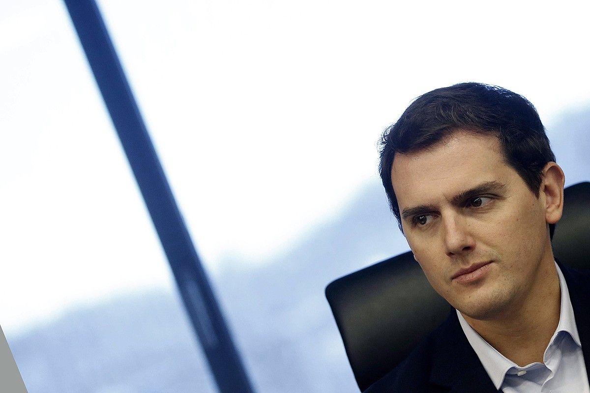 Albert Rivera, Ciudadanos alderdiko presidentea, artxiboko irudi batean. JAVIER LIZON / EFE.