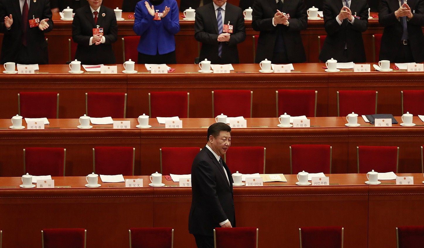 Xi Jinping Txinako presidentea, herenegun, Beijingen, bozketa baino lehen. HOW HWEE YOUNG / EFE.