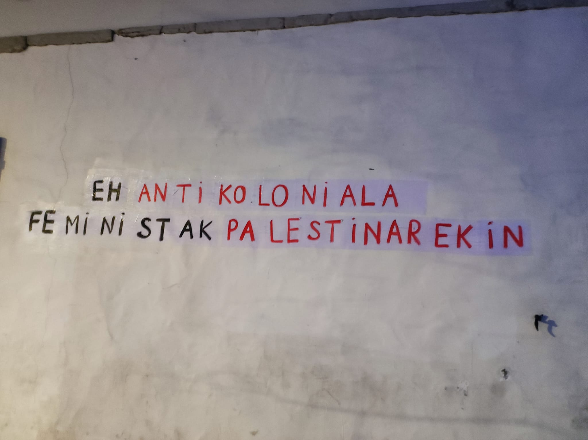 Pintaketa feminista Baionan, Palestina gogoan.