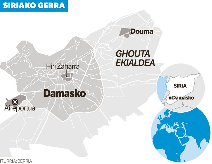 Ghouta ekialdea eskuratu du armadak, matxinoak azken eremutik egotzita.