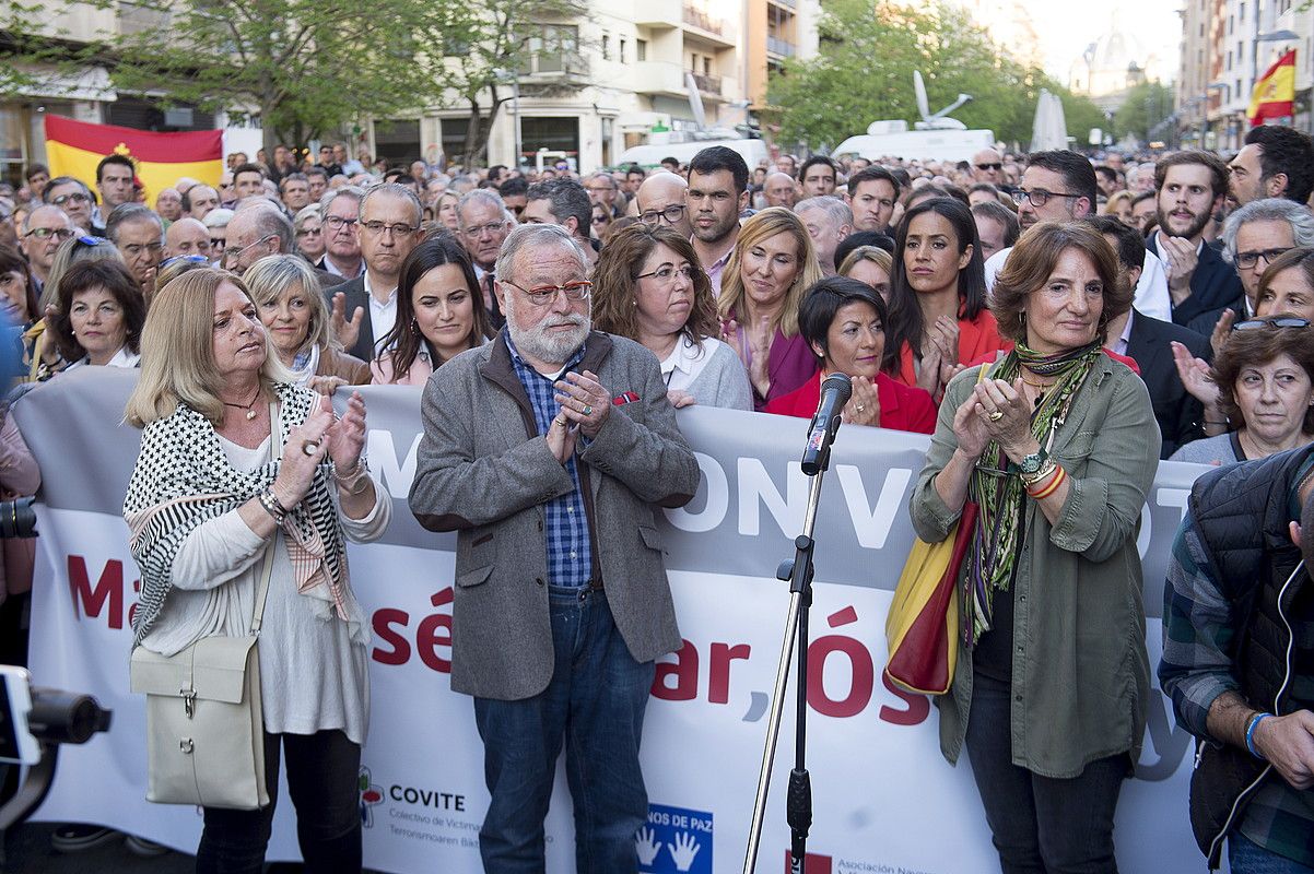 Atzo arratsaldean Iruñean eginiko elkarretaratzea. IÑIGO URIZ / FOKU.