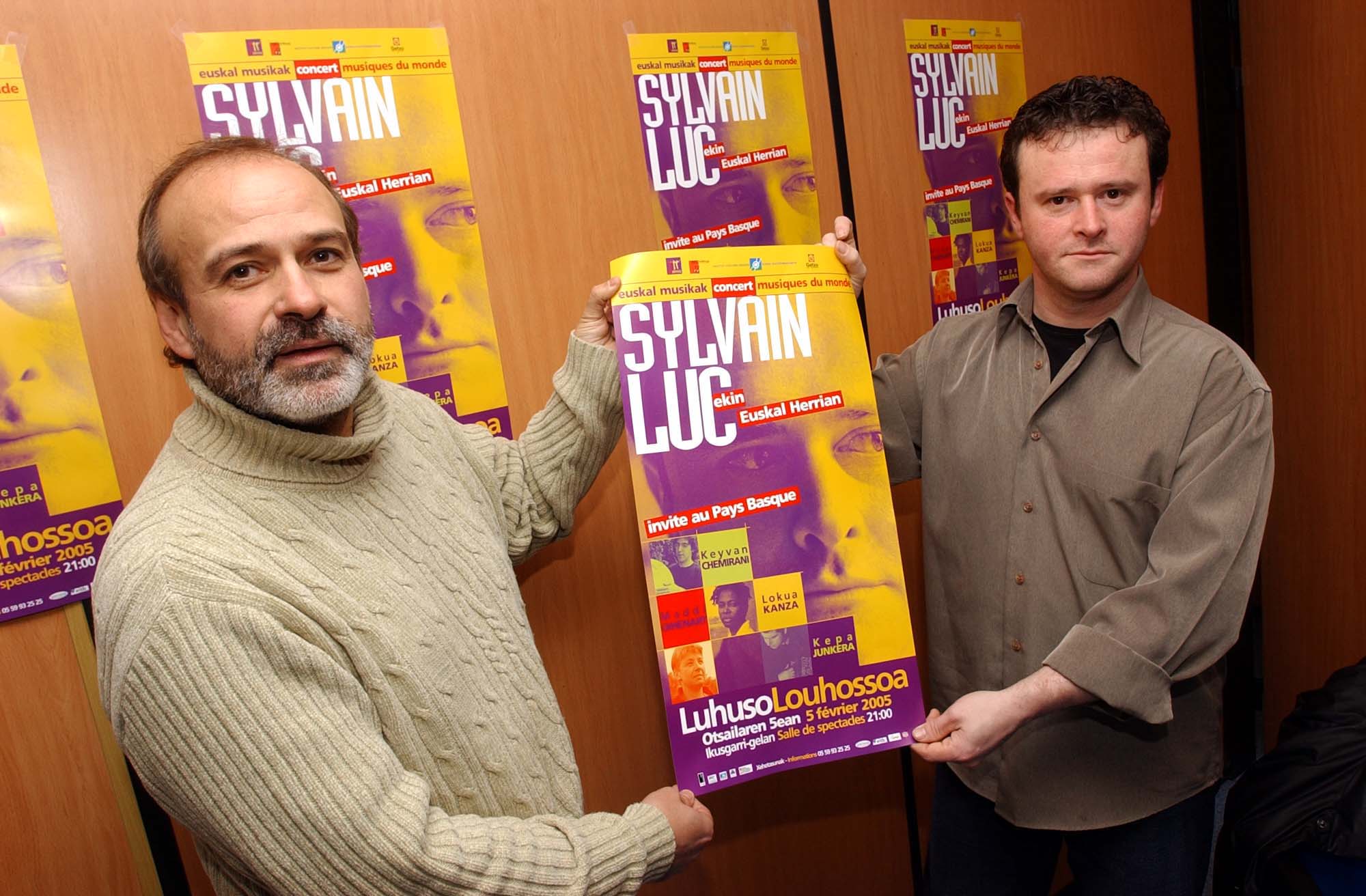 Pantxoa Etxegoien eta Sylvain Luc, Luhusoko jaialdiarentzat, 2005ean. GAIZKA IROZ Pantxoa Etxegoien eta Sylvain Luc, Luhusoko jaialdiarentzat, 2005ean. GAIZKA IROZ