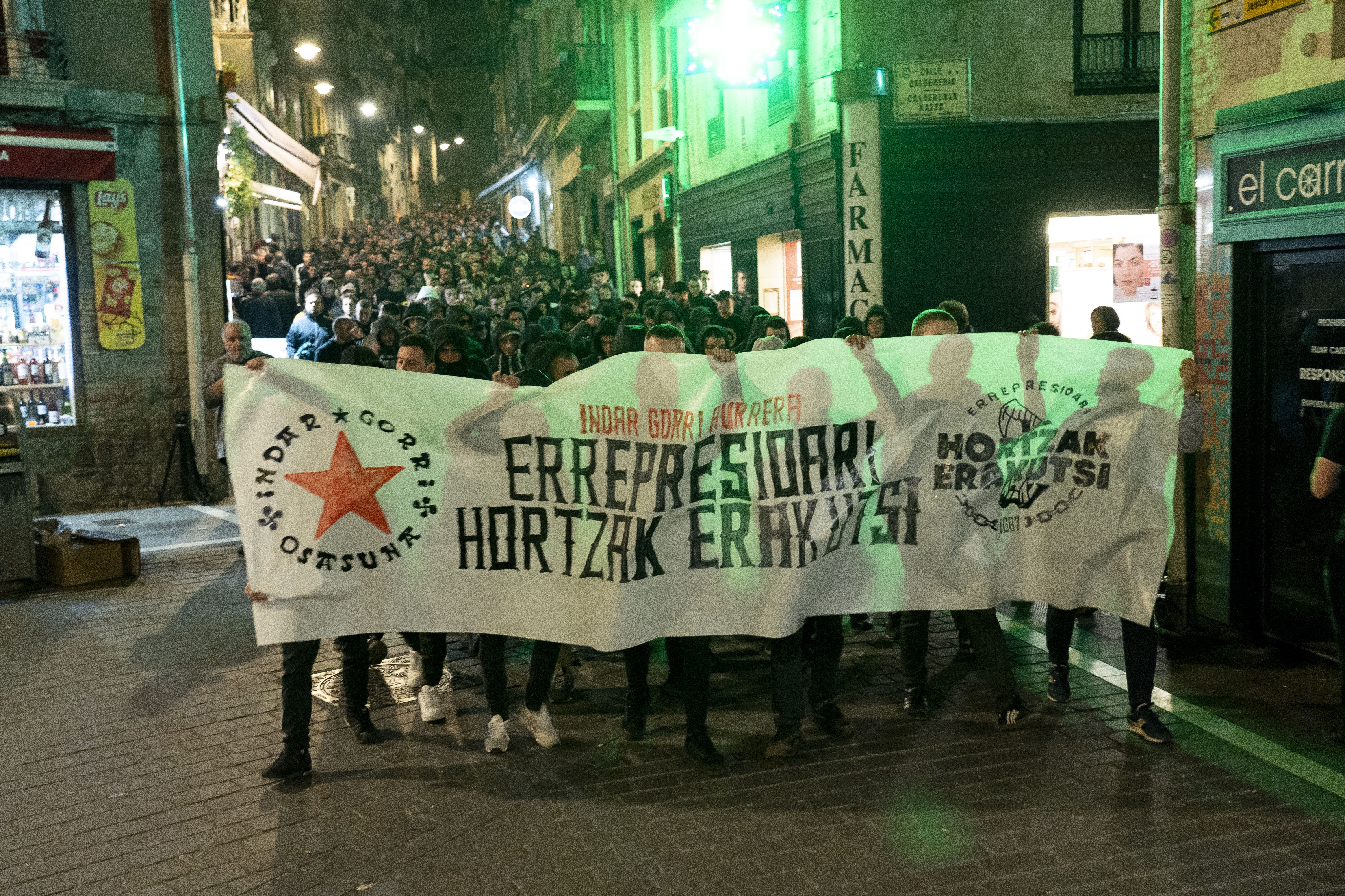 (ID_13706418) (Iñigo Uriz/@FOKU) 2024-03-15, Iruñea. 'Indar Gorri aurrera' mobilizazioa, azken makrosarekadaren ostean