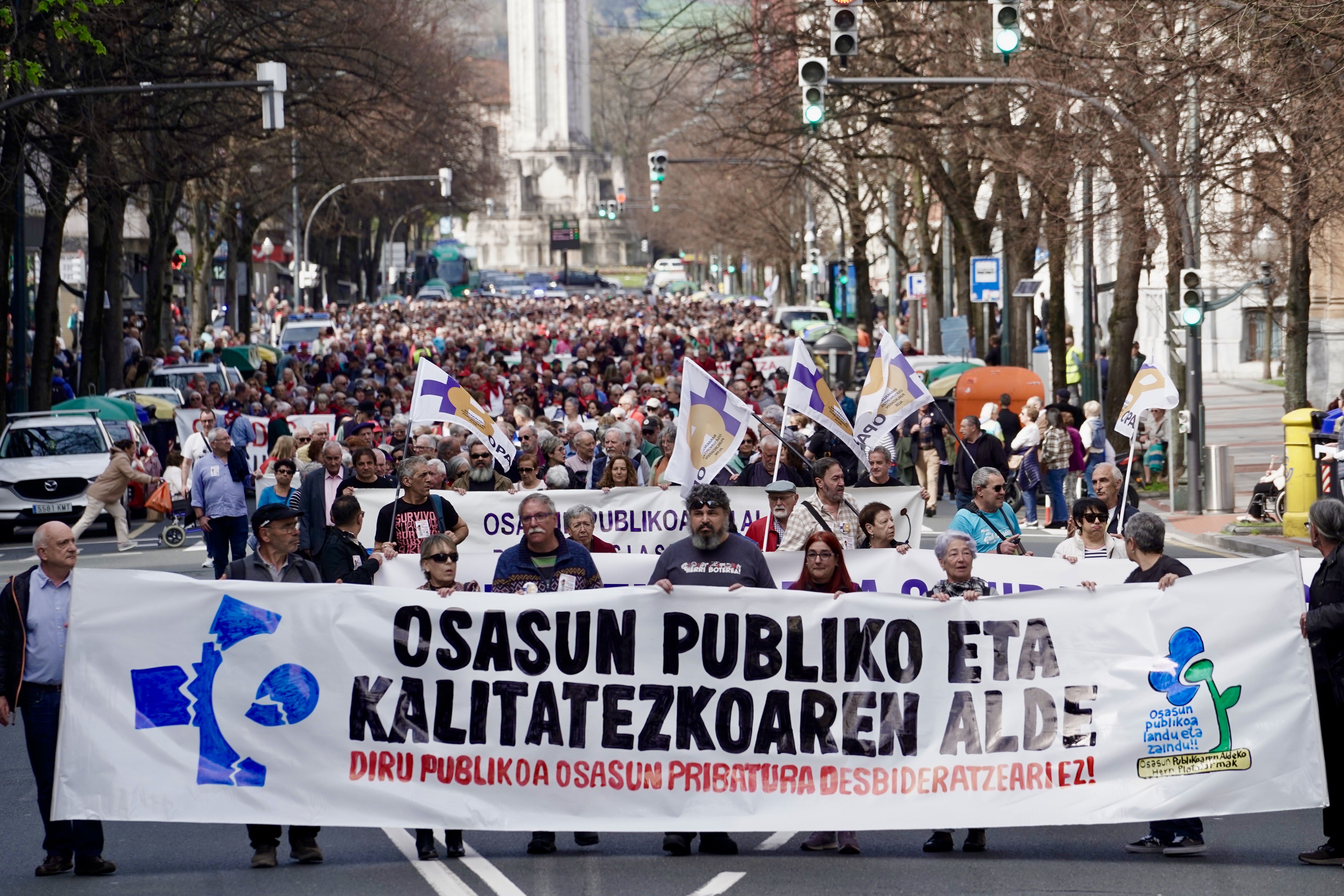 Osasungintza publikoaren aldeko manifestazioa, Bilbon. MARISOL RAMIREZ / FOKU