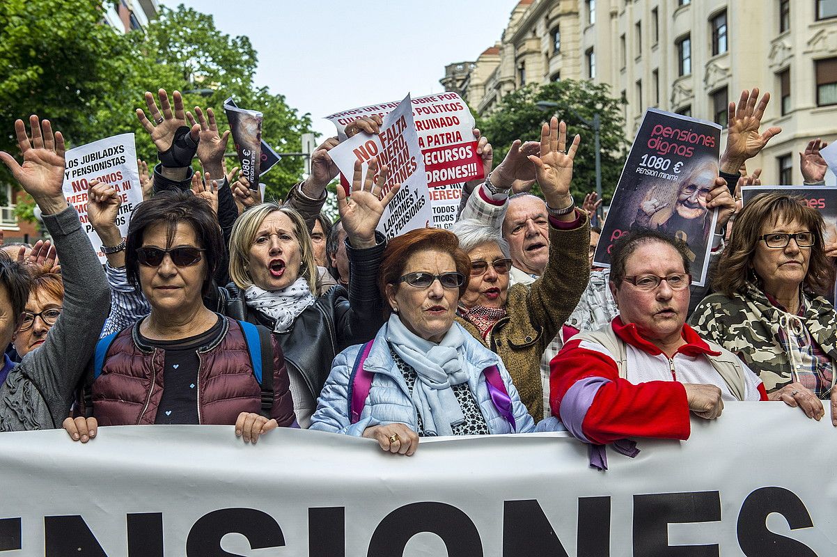 Pentsiodunen protesta, Bilbon, joan den zapatuan. MARISOL RAMIREZ / FOKU.