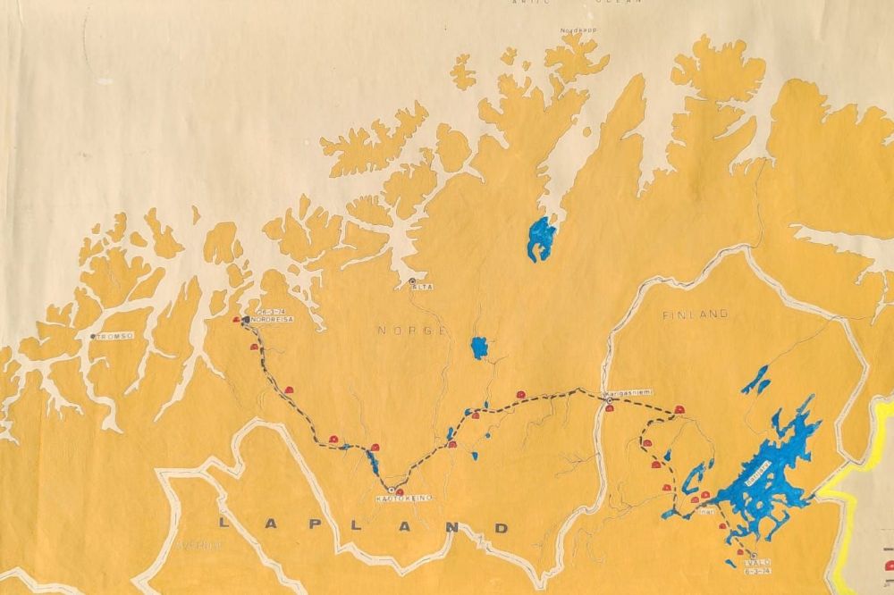 Laponia 74 espedizioaren mapa