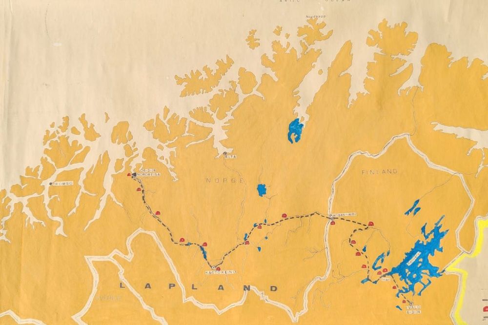 Laponia 74 espedizioaren mapa Laponia 74 espedizioaren mapa