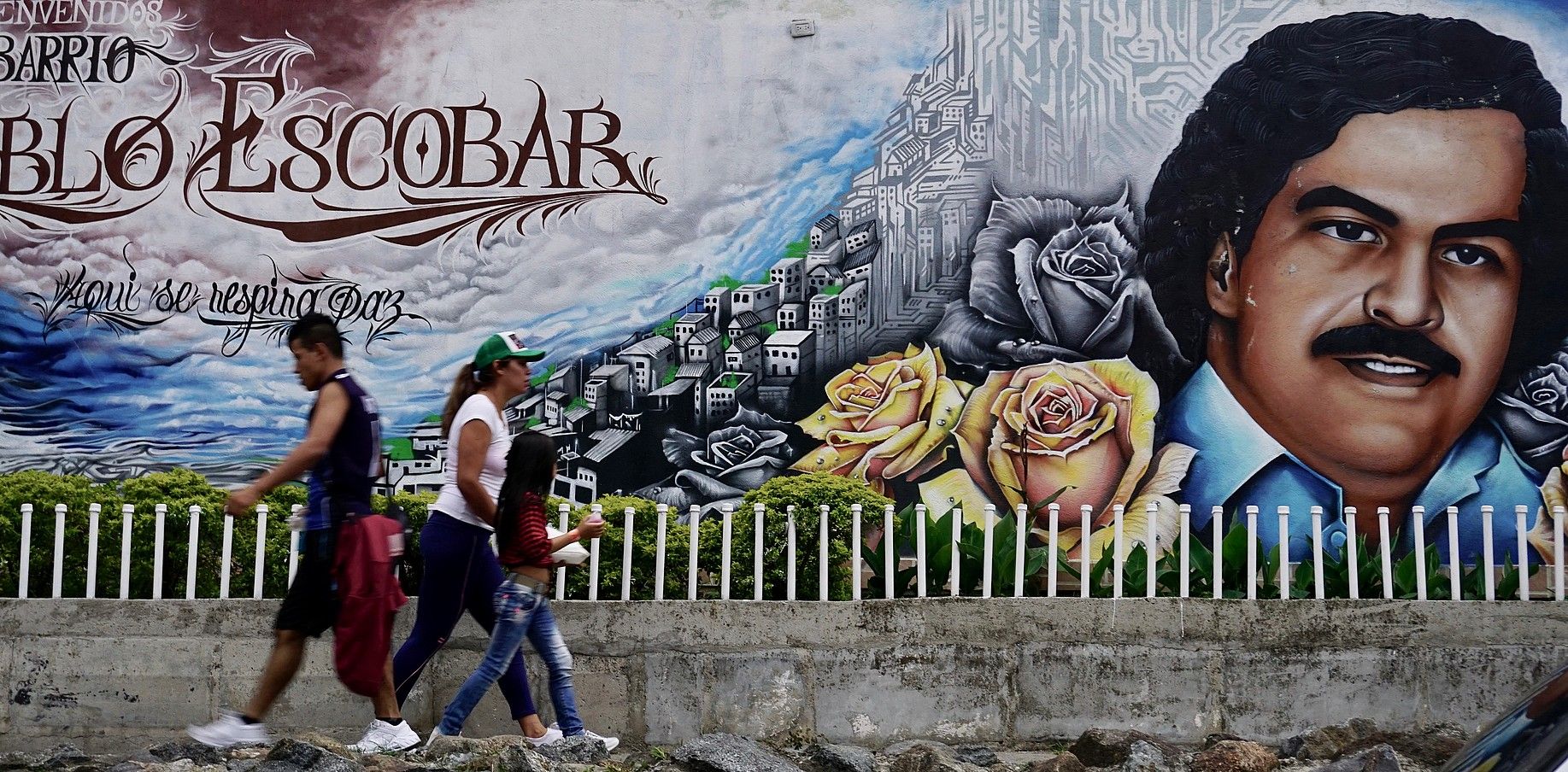 Pablo Escobarren omenez egindako murala, Medellinen. JON ARTANO IZETA.