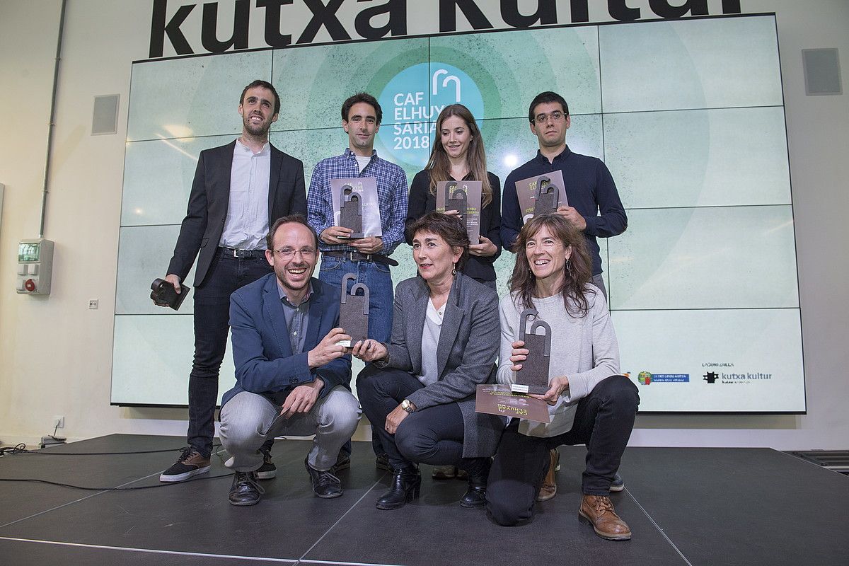 Zientzia arloko lanak saritu dituzte CAF-Elhuyar sarietan. JUAN CARLOS RUIZ / FOKU. Zientzia arloko lanak saritu dituzte CAF-Elhuyar sarietan. JUAN CARLOS RUIZ / FOKU.