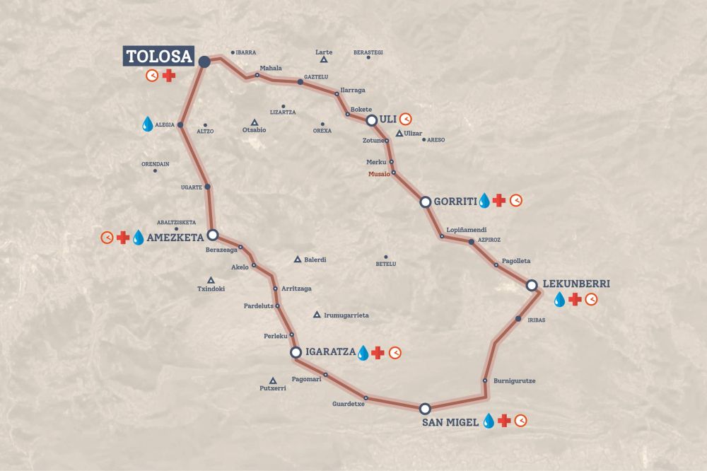 14 Orduko Ibilaldiaren mapa 14 Orduko Ibilaldiaren mapa