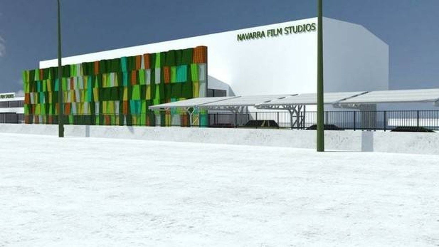 Navarra Film Studios azpiegiturak izango duen itxuraren simulazioa. NAVARRA FILM STUDIOS. Navarra Film Studios azpiegiturak izango duen itxuraren simulazioa. NAVARRA FILM STUDIOS.