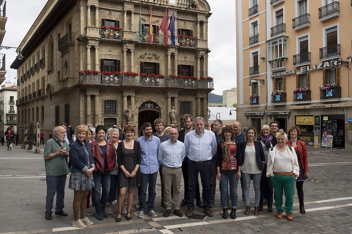Joseba Asironen hautagaitzaren aurkezpen ekitaldia, atzo. IÑIGO URIZ / FOKU. Joseba Asironen hautagaitzaren aurkezpen ekitaldia, atzo. IÑIGO URIZ / FOKU.