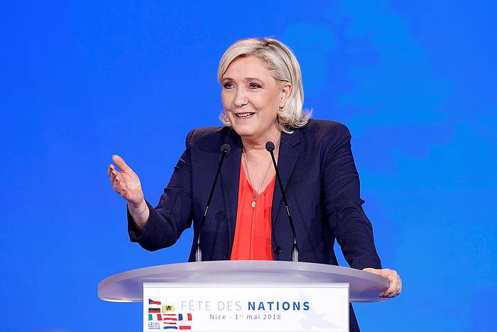 Marine Le Pen Batasun Nazionala eskuin muturreko alderdiko burua. Artxiboko irudia. SEBASTIEN NOGIER, EFE