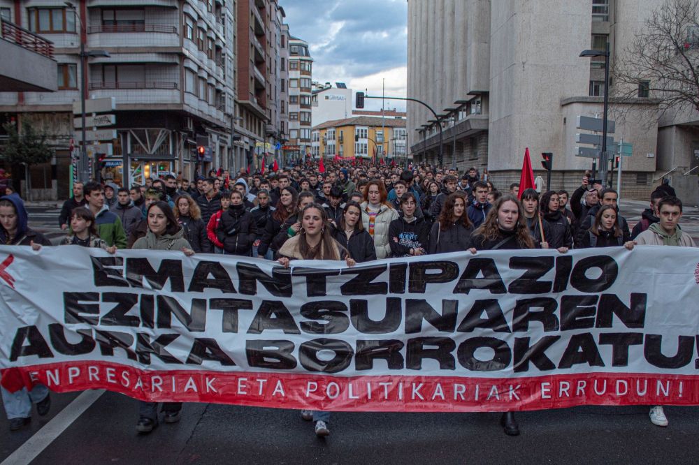 GKSk deitutako manifestazioa Gasteizen, atzo arratsaldean.