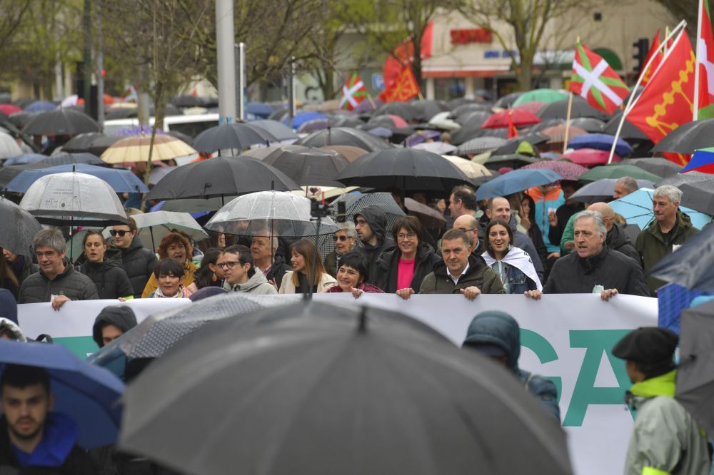 EH Bilduren manifestazioa, gaur, Iruñean. IDOIA ZABALETA / FOKU