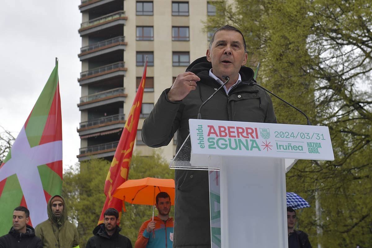 Arnaldo Otegi, gaur, Iruñean. IDOIA ZABALETA / FOKU