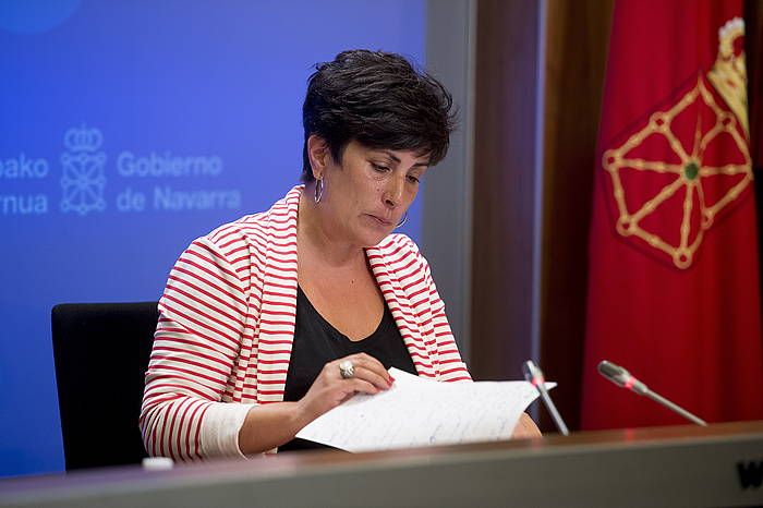 Maria Solana eleduna, iragan abuztuan, Nafarroako Gobernuaren prentsa aretoan. IñIGO URIZ / FOKU