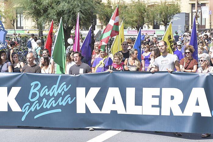 Presoak aske uzteko eskatuz, irailaren hasieran Donostian egindako manifestazioa. IDOIA ZABALETA, FOKU