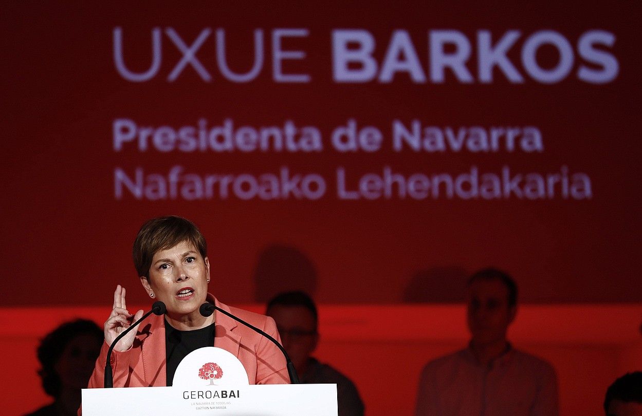 Uxue Barkos, atzo. VILLAR LOPEZ / EFE. Uxue Barkos, atzo. VILLAR LOPEZ / EFE.