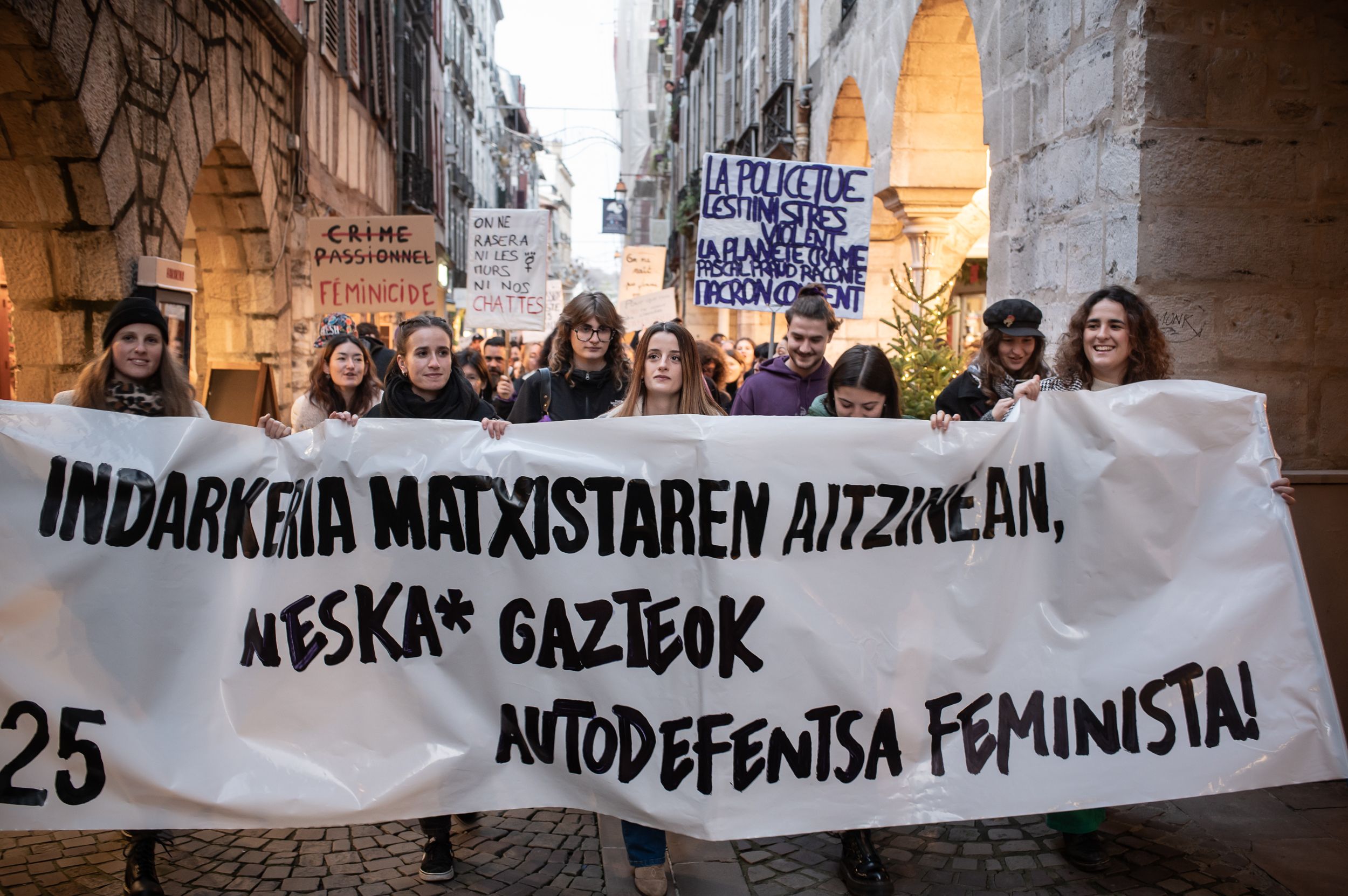 Indarkeria matxisten kontrako manifestaldia, Baionan, iazko azaroaren 25ean. PATXI BELTZAIZ