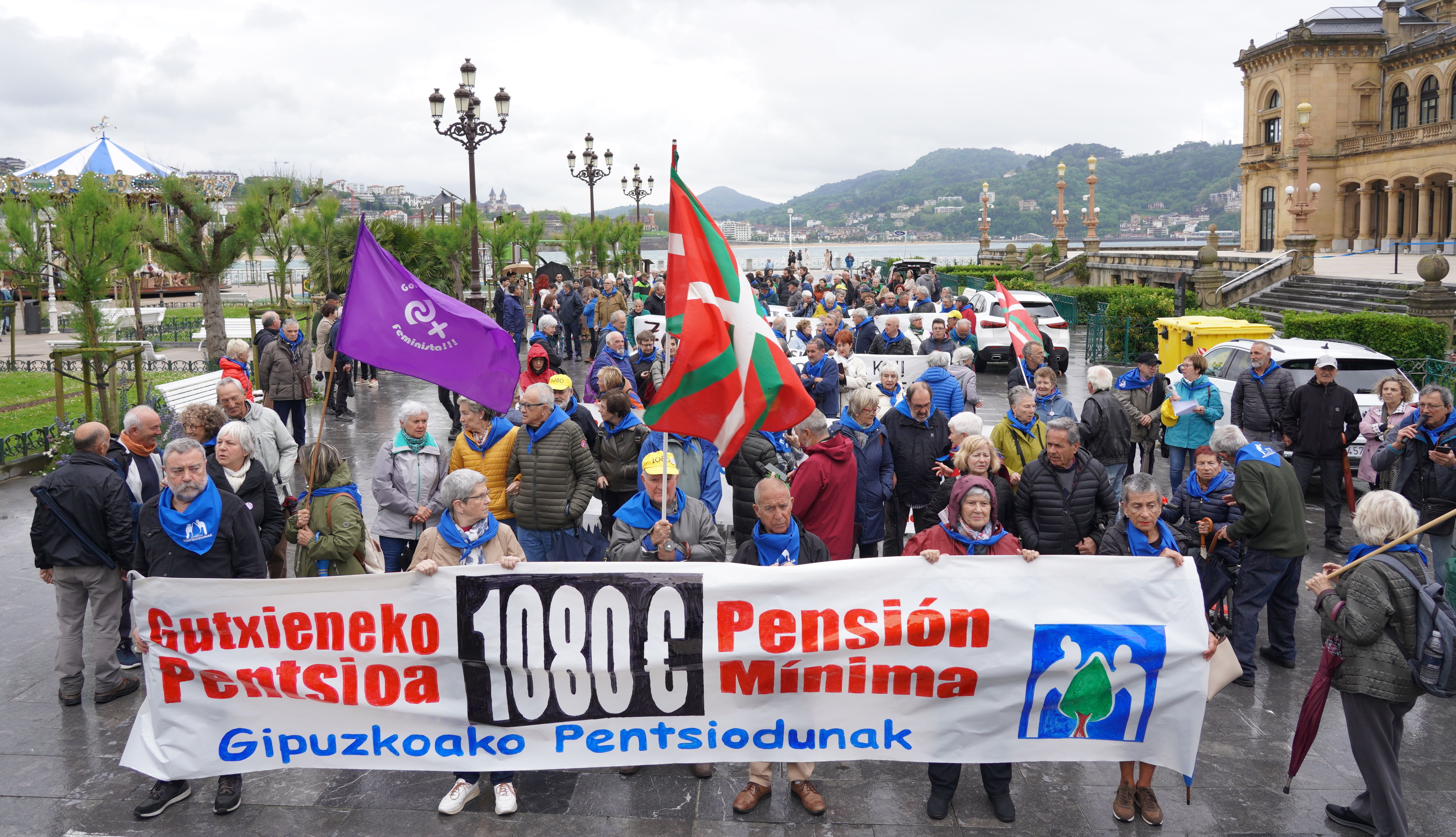 Pentsionisten Mugimenduak antolatutako mobilizazio bat, Donostian. GOTZON ARANBURU / FOKU