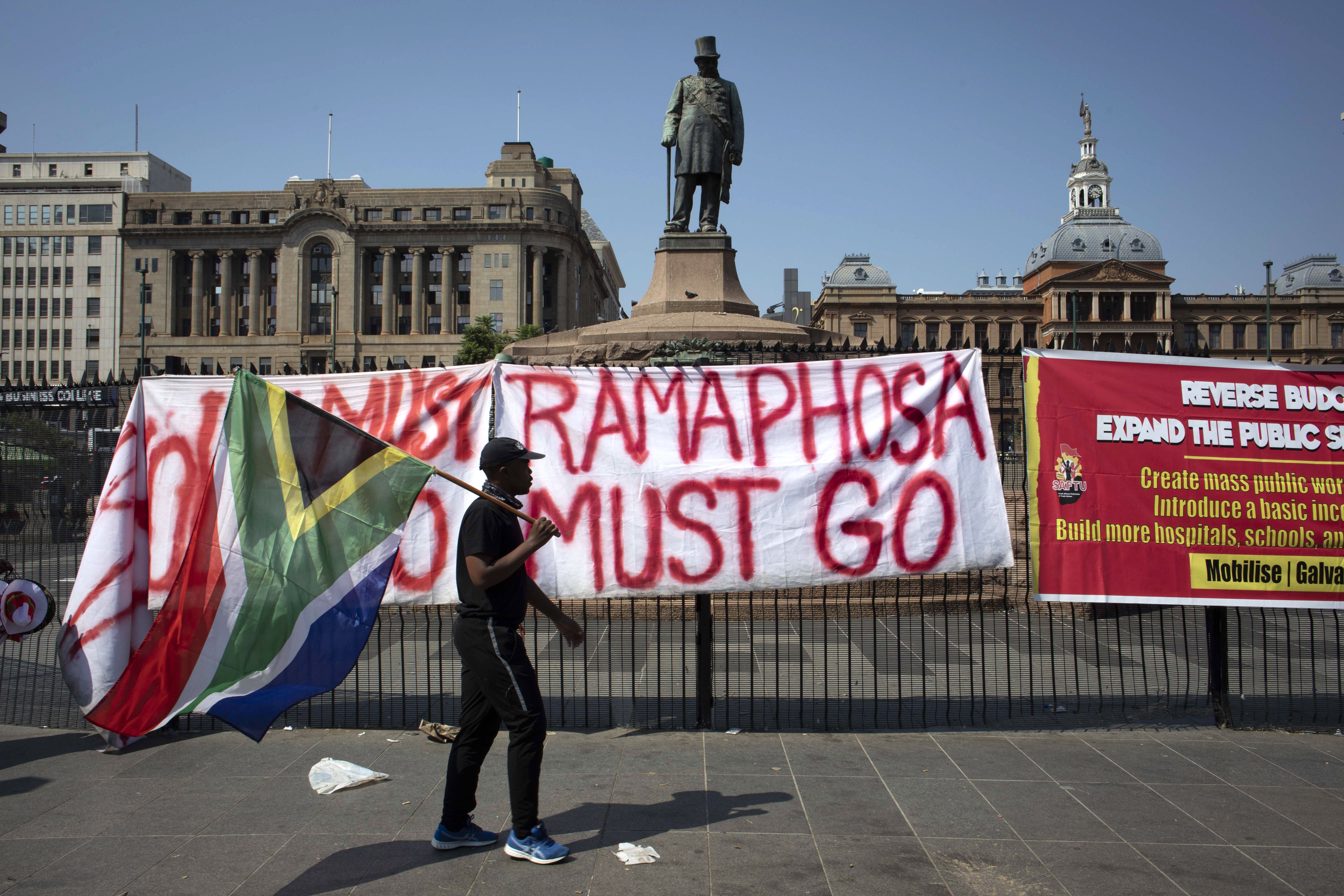 Hegoafrikako presidentearen aurkako protesta, iaz Pretorian. KIM LUDBROOK / EFE