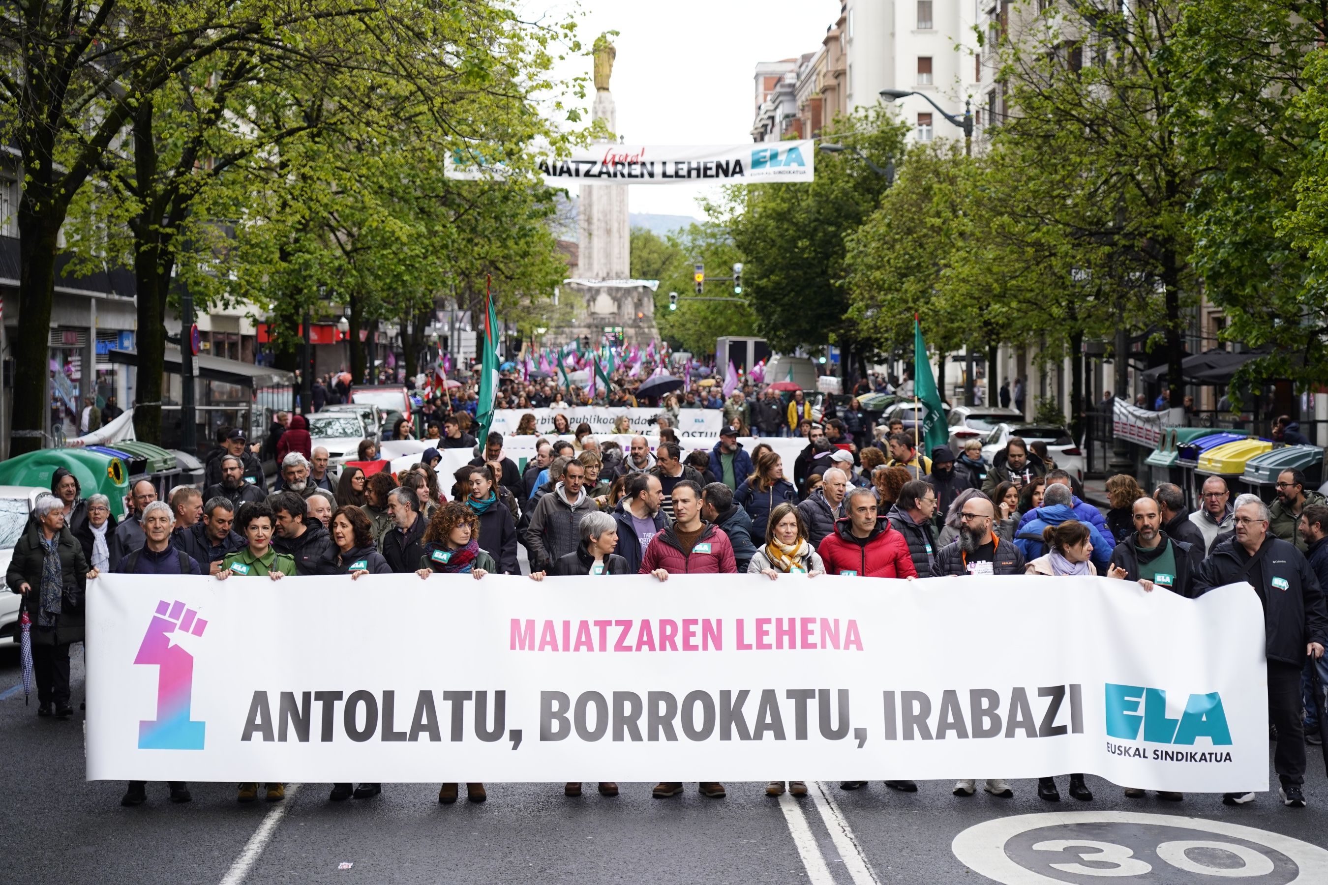 ELAk Bilbon antolaturiko manifestazioko burua. ARITZ LOIOLA / FOKU