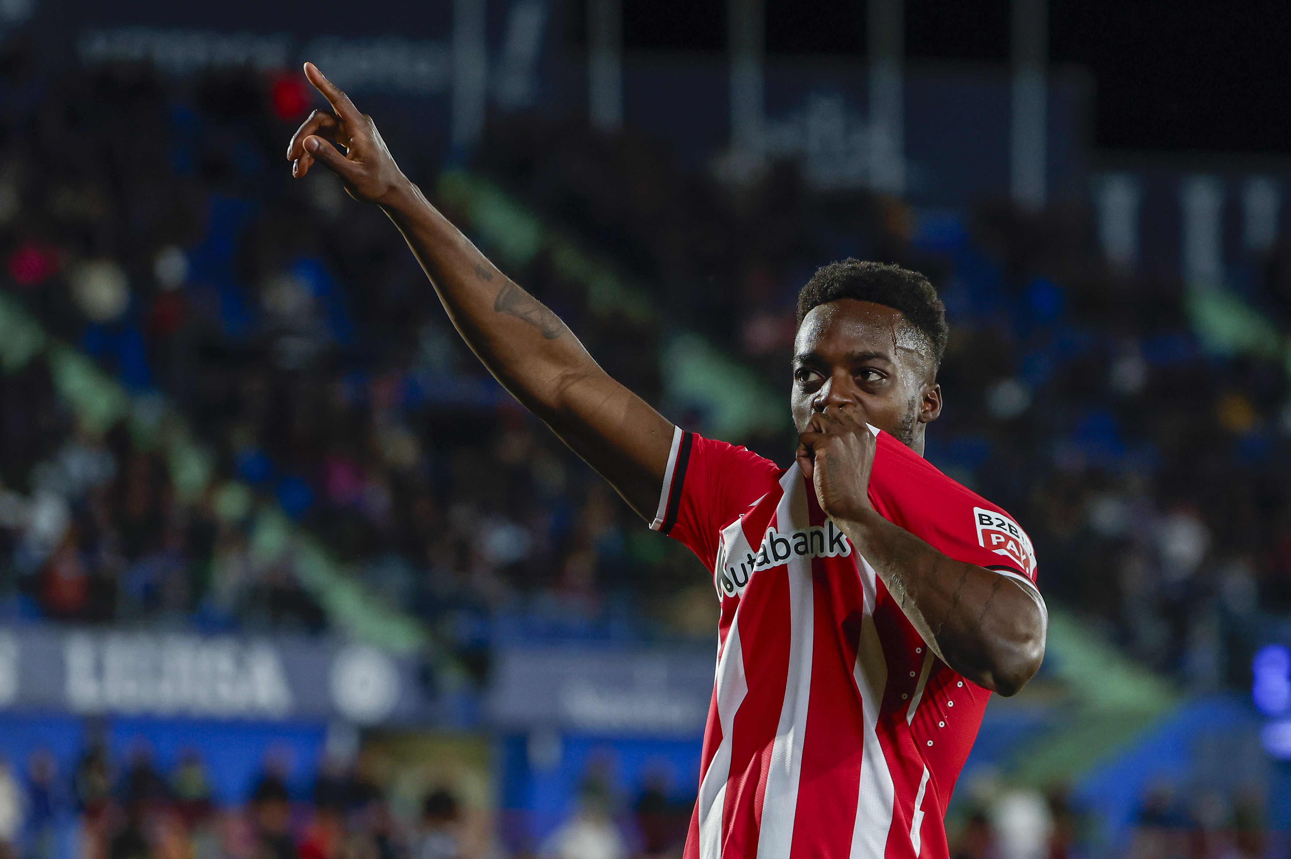 Iñaki Williams Getaferi sartutako bigarren gola ospatzen. SERGIO PEREZ / EFE