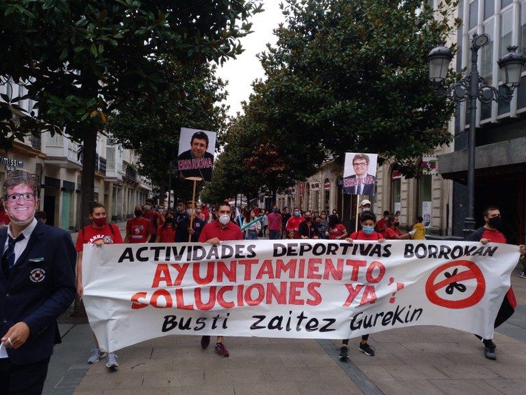 Disport Eki enpresako langileen protesta bat, artxiboko irudian. ELA SINDIKATUA