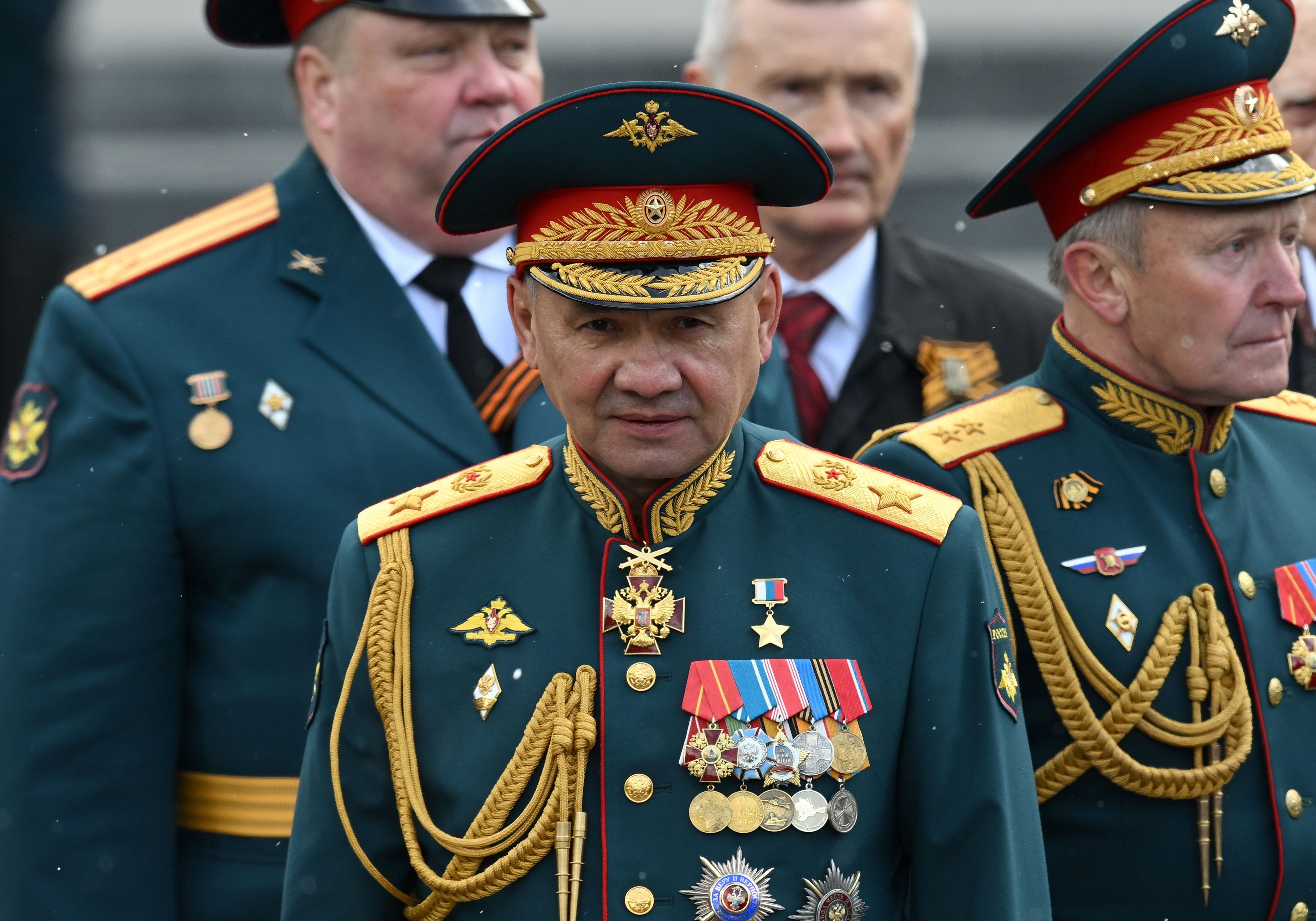 Sergei Xoigu, Garaipen Eguneko desfile militarrean, aurreko asteazkenean, Moskun. MAKSIM BLINOV / EFE