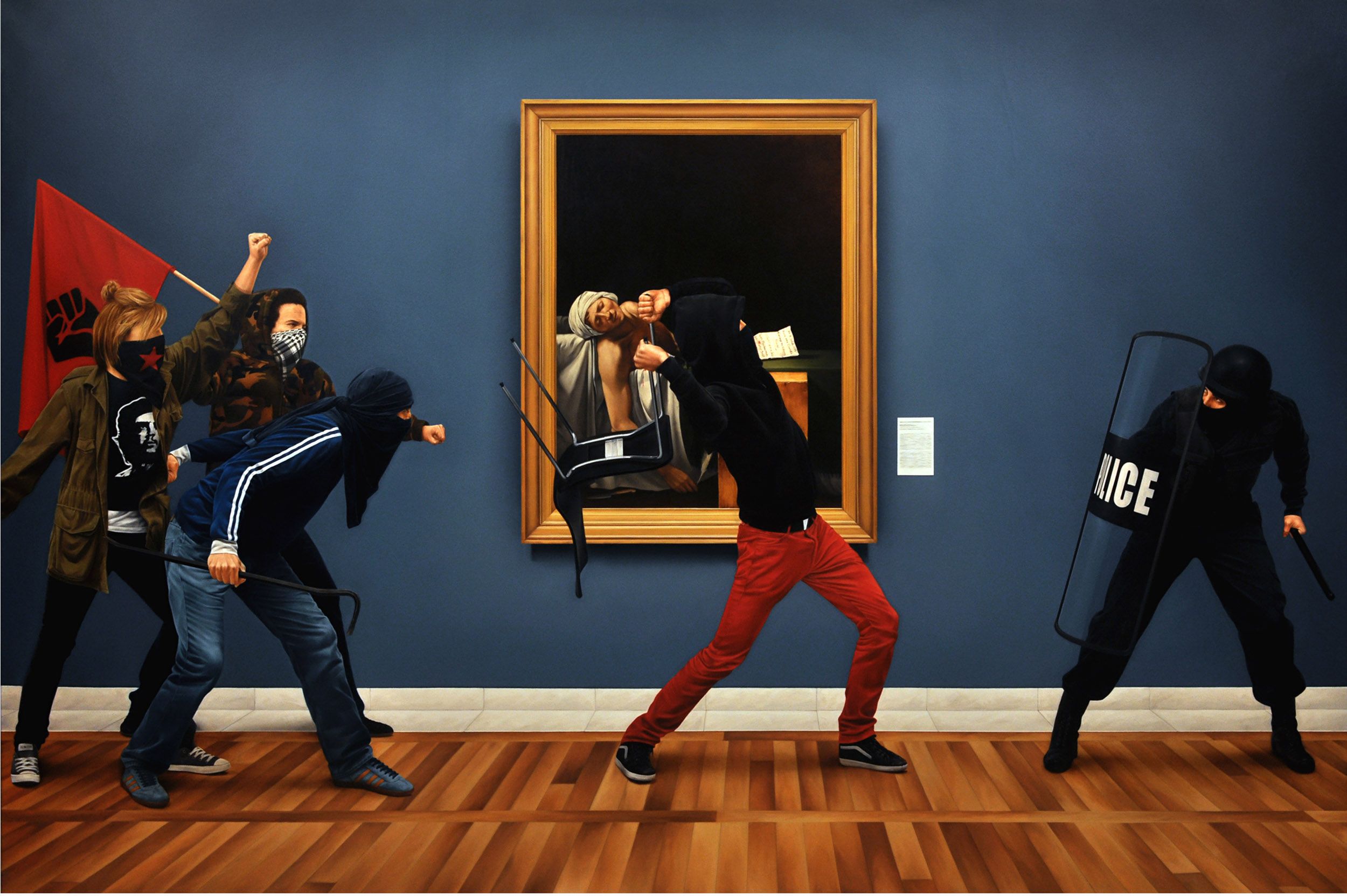 Kepa Garraza da Saenz de Gorbeak emandako artelan multzoko sortzailerik gazteena. Irudian: 'Acción de Asalto al Arte nº 14, Bruselas', 2009koa.