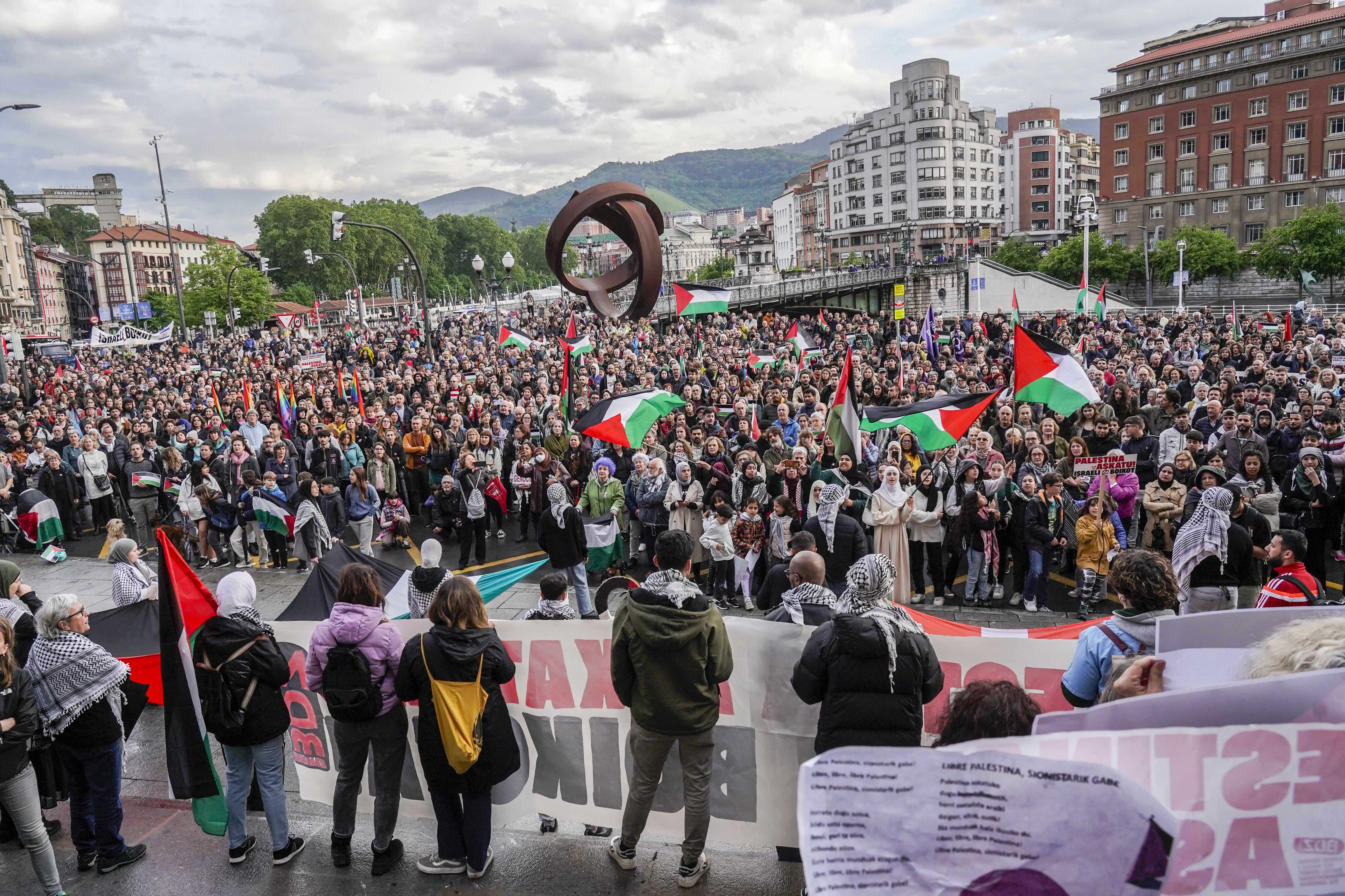 Nakba oroitzeko, jendetza bildu da gaur Bilbon. MARISOL RAMIREZ / FOKU