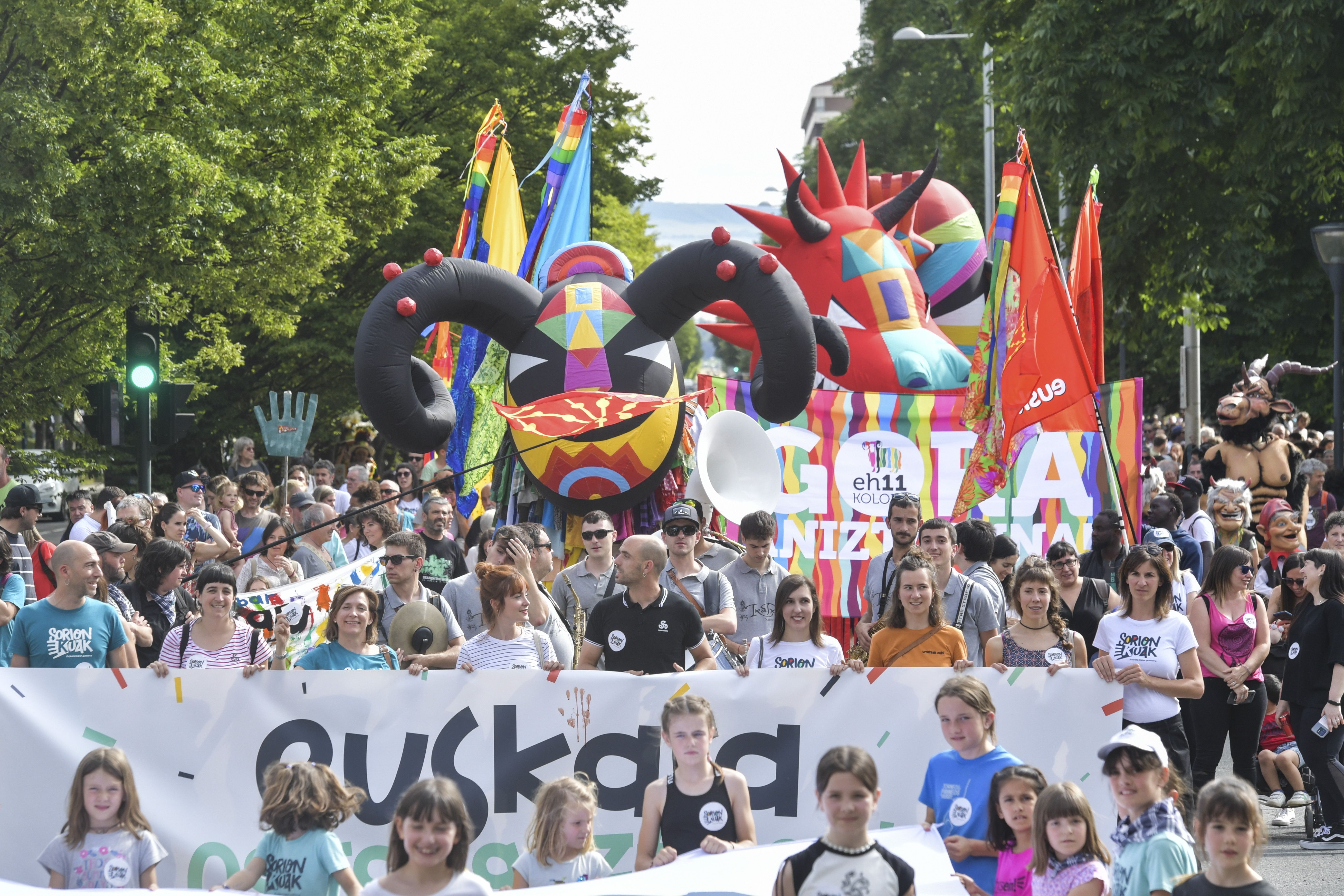 Euskararen alde Iruñean eginiko manifestazioa, iazko ekainean. IDOIA ZABALETA / FOKU