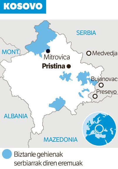 Kosovoko eta Serbiako gobernuak mugak aldatzea ari dira aztertzen.