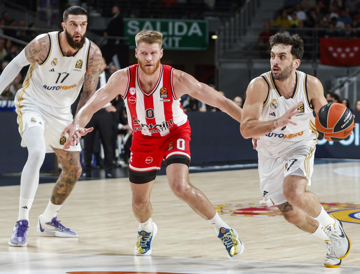 Real Madrilek eta Olympiakosek aurten jokatutako partida. MARISCAL / EFE