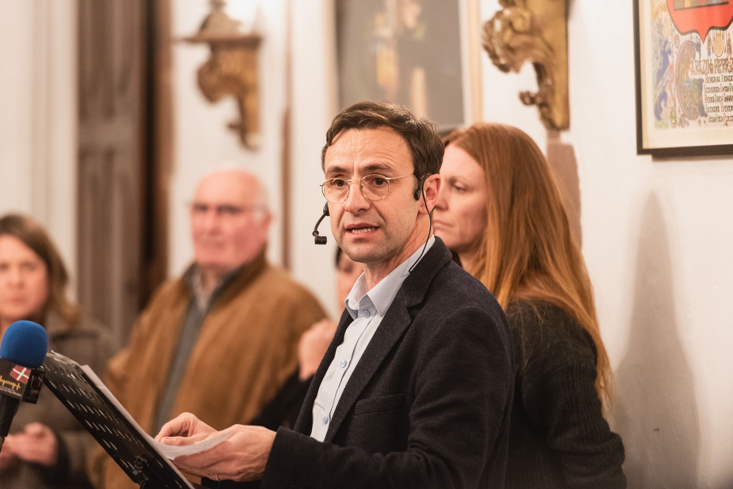 Laurent Intxauspe, 2023ko urtarrilean, herriko etxearen agiantzak aurkezteko ekitaldian. GUILLAUME FAUVEAU