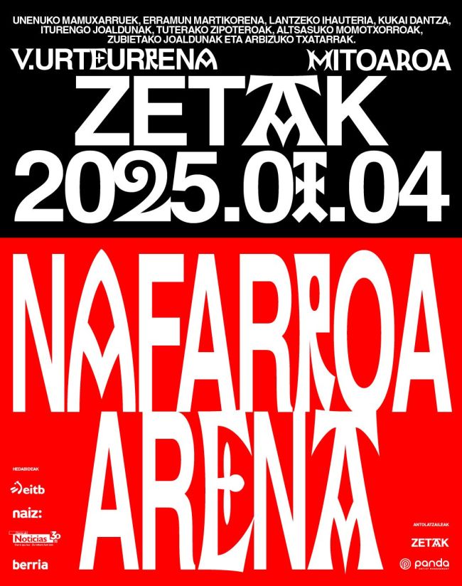 Zetaken Nafarroa Arenako kontzertuaren kartela Zetaken Nafarroa Arenako kontzertuaren kartela