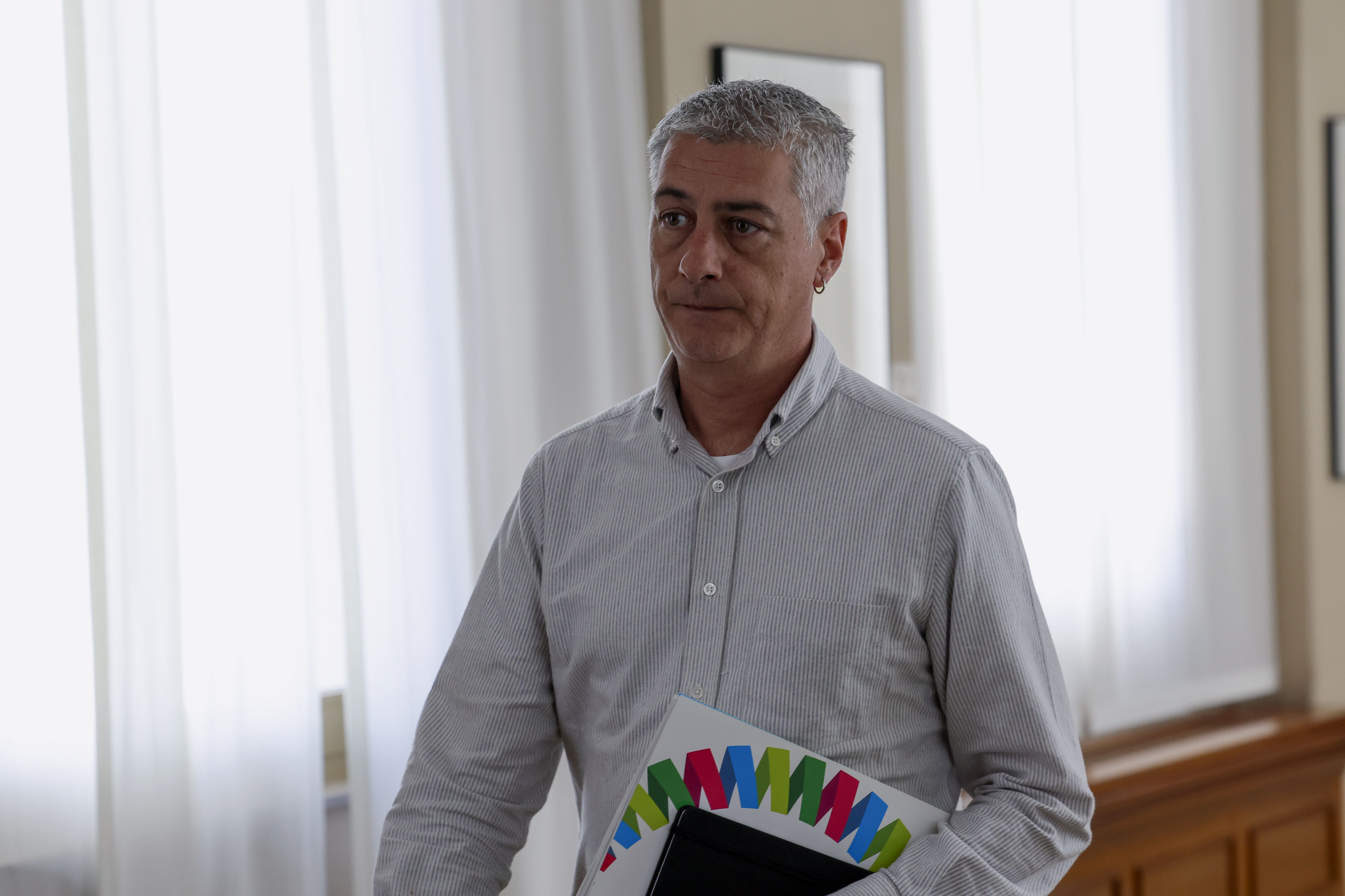 Oskar Matute Orain Errepublikak zerrendaren agerraldian egon atzo, Madrilen. ZIPI / EFE