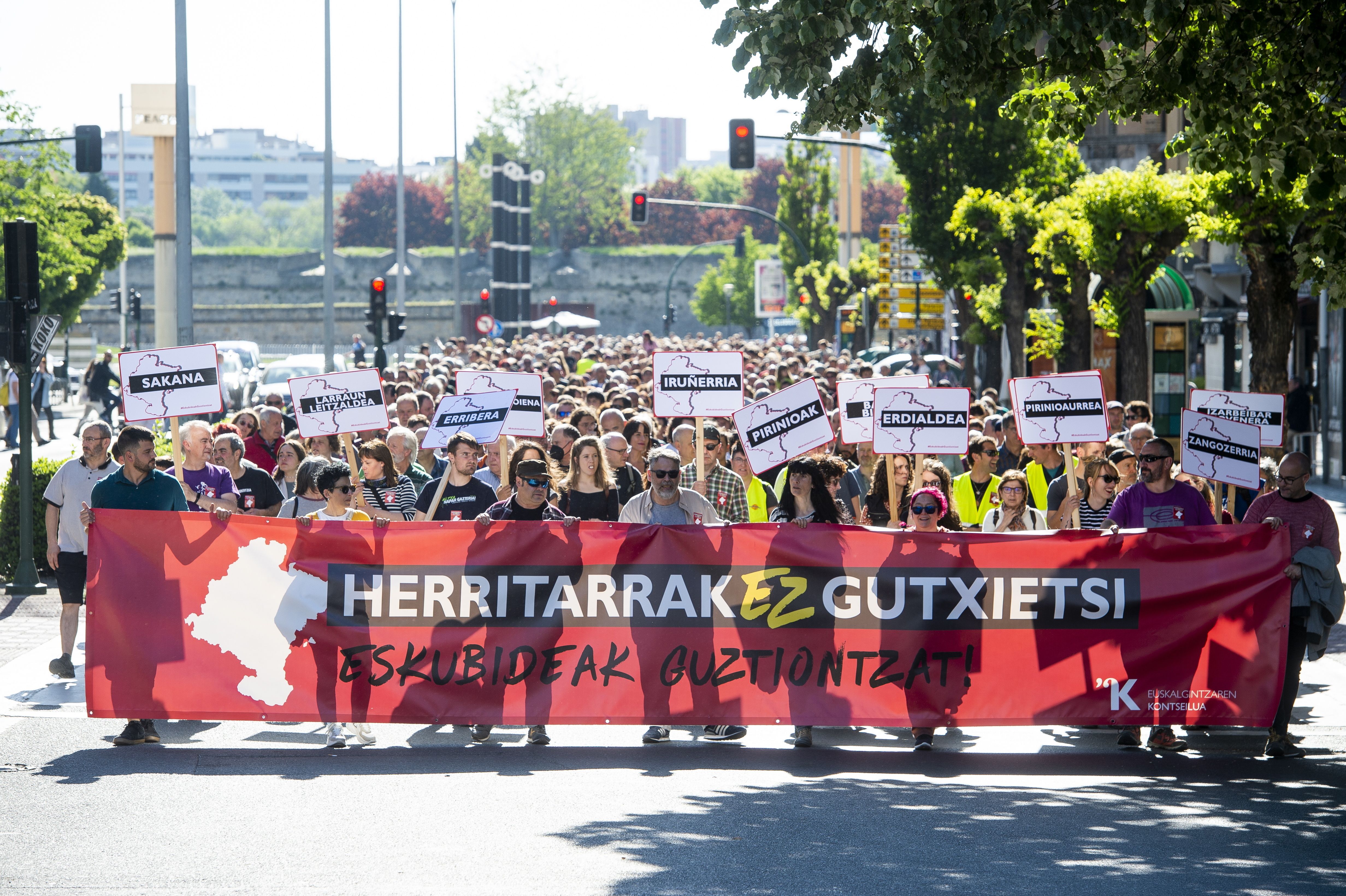 Euskalgintzak merezimenduen dekretuaren aurka Iruñean eginiko manifestazio bat. Artxiboko irudia da. IÑIGO URIZ / FOKU