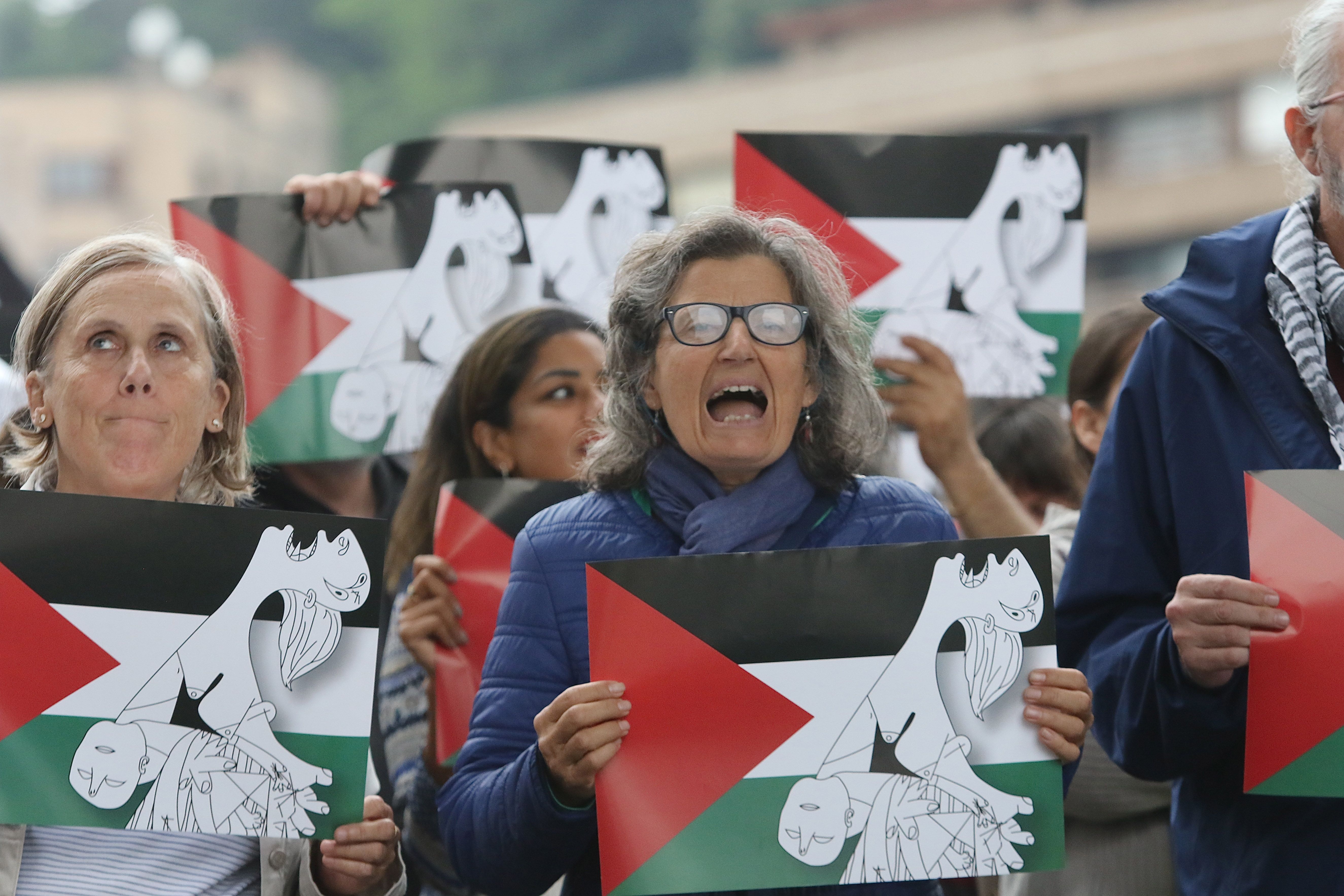 Palestinaren aldeko oihuak, Bilbon. OSKAR MATXIN EDESA / FOKU