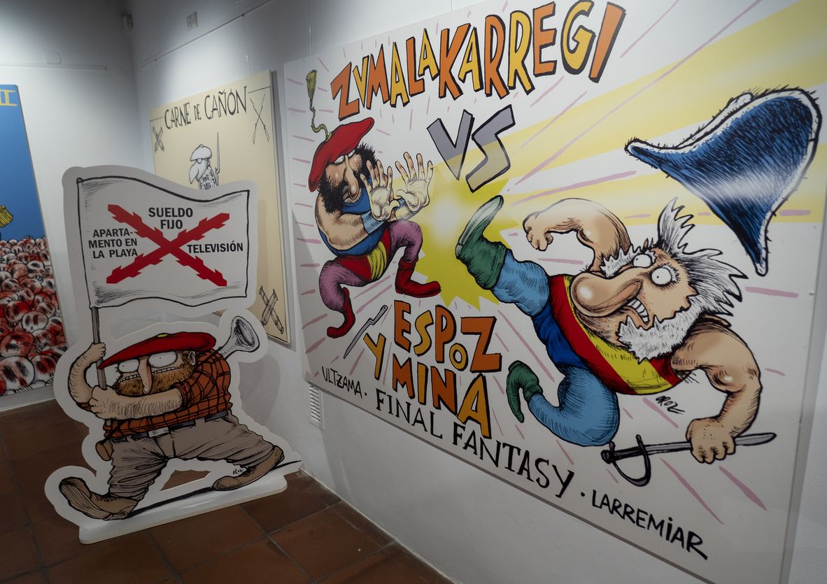 Zumalakarregi eta Espoz y Mina, bideojoko batean, Ormaiztegiko museoan. IÑIGO URIZ / FOKU