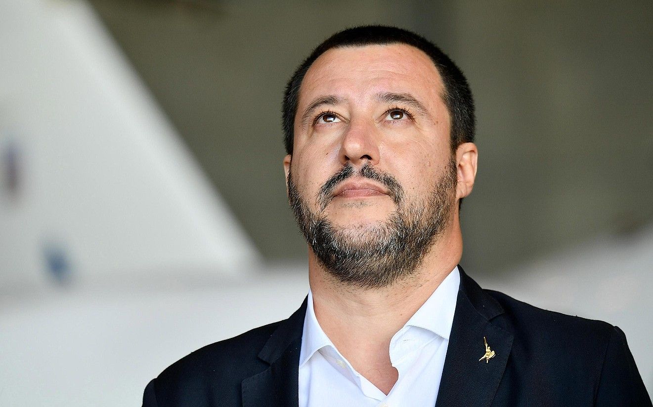 Salvini Italiako Barne ministroa, artxiboko irudi batean. ETTORE FERRARI / EFE.