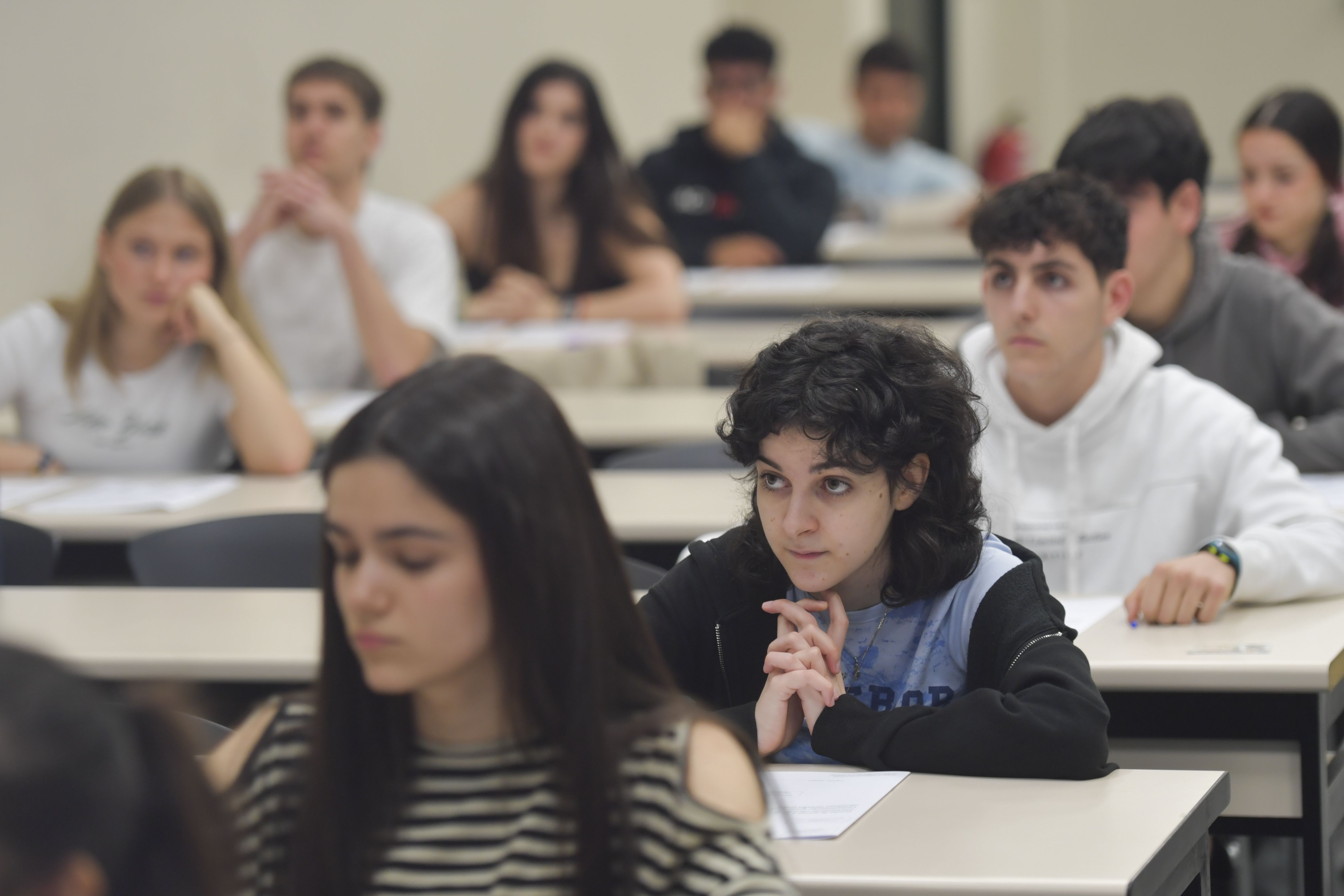Unibertsitatera sartzeko ebaluazioko azterketa bat, joan den astean, Iruñean. IDOIA ZABALETA / FOKU
