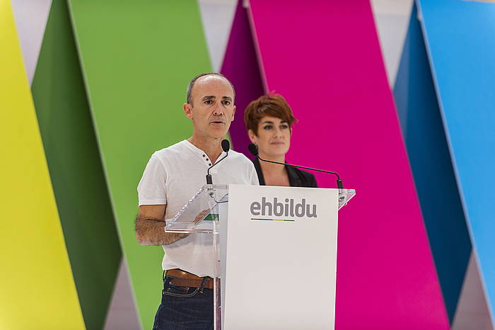 Josu Juaristi eta Bakartxo Ruiz EH Bilduren konferentzia politikoan, iaz. JAIZKI FONTANEDA, FOKU