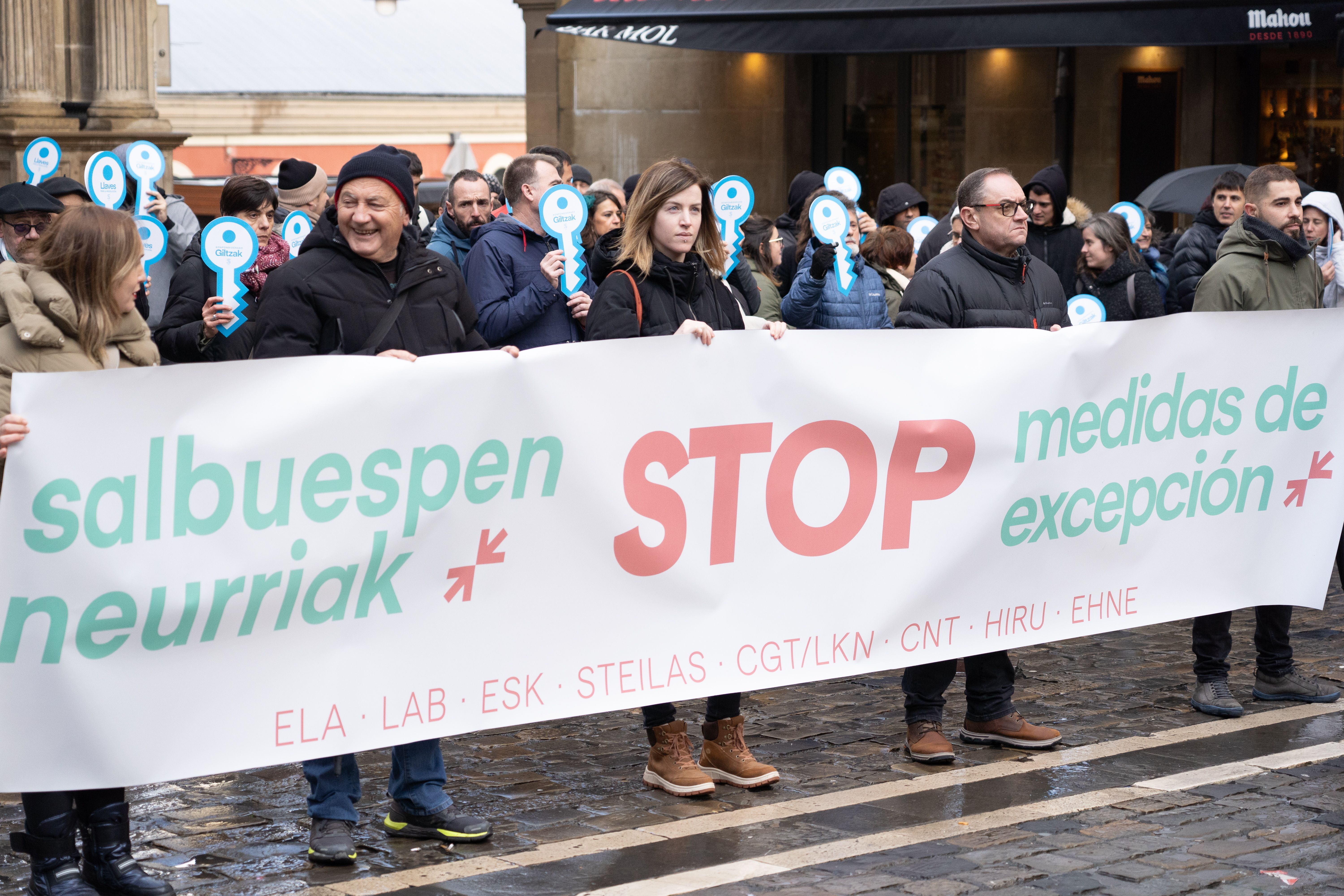 Sare Herritarrak antolatutako mobilizazio bat, Iruñean. JAGOBA MANTEROLA / FOKU